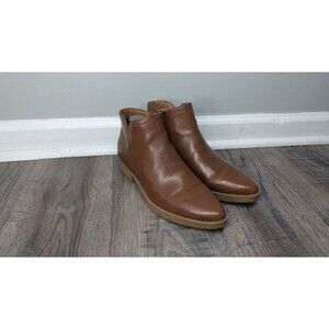 Frye & Co Womens Booties ILISHA Brown TAN Stacked Heel Ankle Boots 7.5M